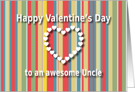 Awesome Uncle color stripes Valentine’s Day card