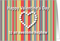 Awesome Nephew color stripes Valentine’s Day card
