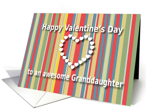 Awesome Granddaughter color stripes Valentine's Day card (1178442)