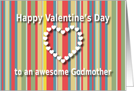 Awesome Godmother color stripes Valentine’s Day card