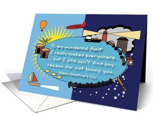 Aunt Can't find a reason not loving Night Day Valentine card (1179090)