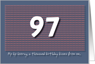 Thousand kisses 97th Birthday card