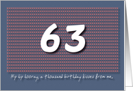 Thousand kisses 63rd Birthday card