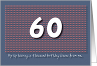 Thousand kisses 60th Birthday card