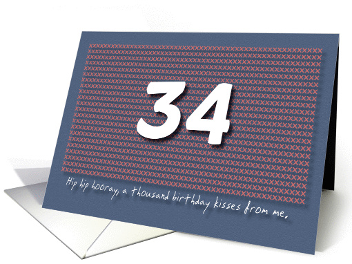 Thousand kisses 34th Birthday card (1180898)