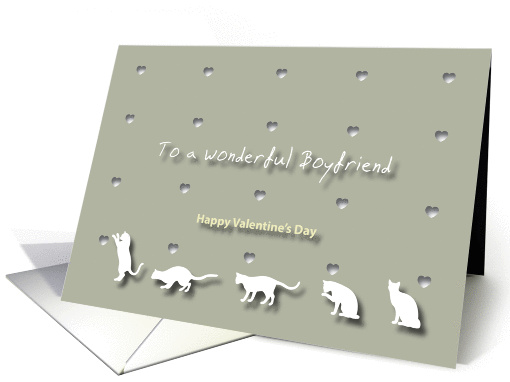 Cats Hearts Wonderful Boyfriend Valentine's Day card (1183986)