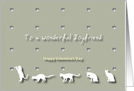 Cats Hearts Wonderful Boyfriend Valentine’s Day card