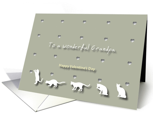 Cats Hearts Wonderful Grandpa Valentine's Day card (1186314)
