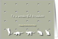 Cats Hearts Wonderful Grandson Valentine’s Day card