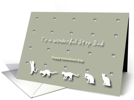 Cats Hearts Wonderful Step Dad Valentine's Day card (1186336)