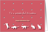 Cats Hearts Wonderful Grandma Valentine’s Day card