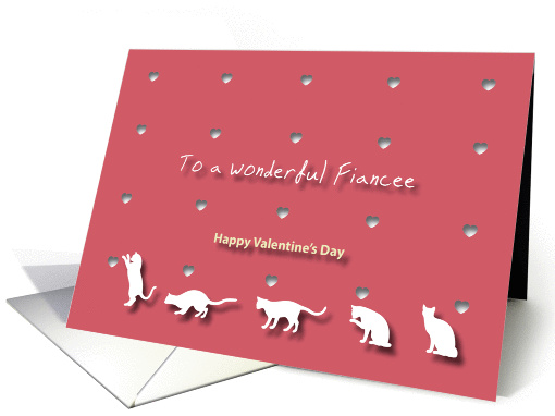 Cats Hearts Wonderful Fiancee Valentine's Day card (1186480)
