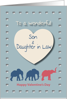 Elephants Hearts Wonderful Son and Daughter in Law Valentine’s Day card
