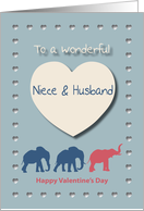 Elephants Hearts Wonderful Niece and Husband Valentine’s Day card