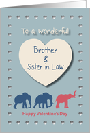 Elephants Hearts Wonderful Brother and Sister in Law Valentine’s Day card