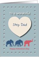 Elephants Hearts Wonderful Step Dad Valentine’s Day card