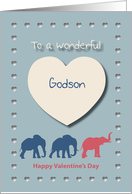 Elephants Hearts Wonderful Godson Valentine’s Day card