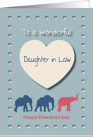 Elephants Hearts Wonderful Daughter in Law Valentine’s Day card