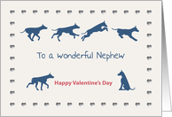 Dogs Hearts Wonderful Nephew Valentine’s Day card