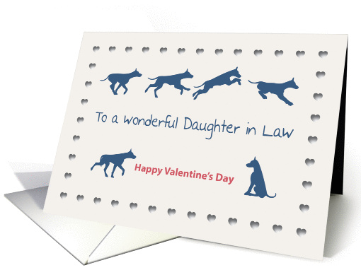Dogs Hearts Wonderful Daughter in Law Valentine's Day card (1190032)