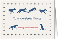 Dogs Hearts Wonderful Fiance Valentine’s Day card