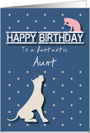 Fantastic Aunt Birthday Golden Star Cat and Dog card