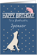 Fantastic Sponsor Birthday Golden Star Cat and Dog card
