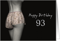 93rd Sexy Birthday Colored Flowers Lingerie card