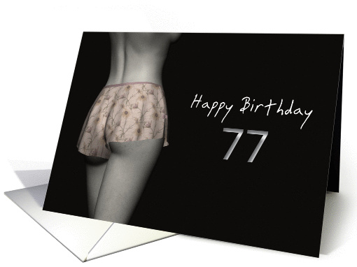 77th Sexy Birthday Colored Flowers Lingerie card (1201222)