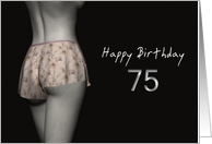 75th Sexy Birthday Colored Flowers Lingerie card