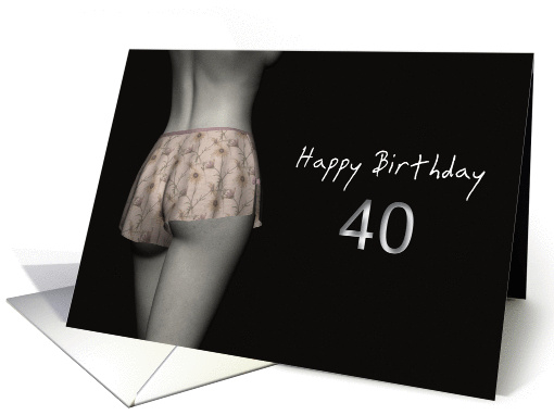 40th Sexy Birthday Colored Flowers Lingerie card (1201322)