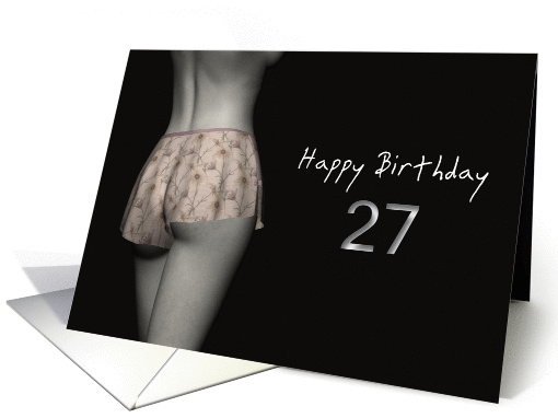 27th Sexy Birthday Colored Flowers Lingerie card (1201362)