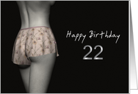 22nd Sexy Birthday Colored Flowers Lingerie card