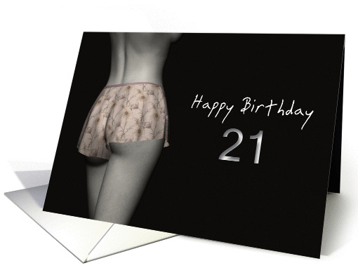 21st Sexy Birthday Colored Flowers Lingerie card (1201374)