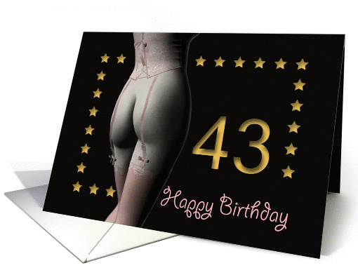 43rd Birthday Sexy Girl with Golden Stars Pink Corset and... (1202794)