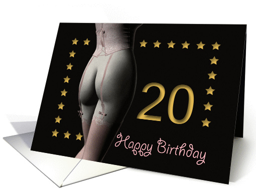 20th Birthday Sexy Girl with Golden Stars Pink Corset and... (1202854)