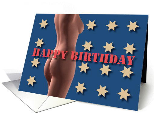 Sexy Girl with Golden Stars Birthday card (1204150)