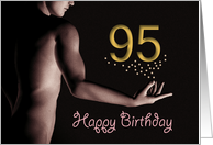 95th Sexy Boy Birthday Golden Stars Black and White card