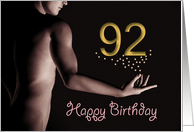 92nd Sexy Boy Birthday Golden Stars Black and White card