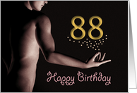 88th Sexy Boy Birthday Golden Stars Black and White card
