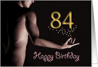 84th Sexy Boy Birthday Golden Stars Black and White card