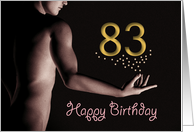 83rd Sexy Boy Birthday Golden Stars Black and White card