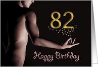 82nd Sexy Boy Birthday Golden Stars Black and White card