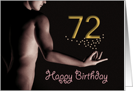 72nd Sexy Boy Birthday Golden Stars Black and White card