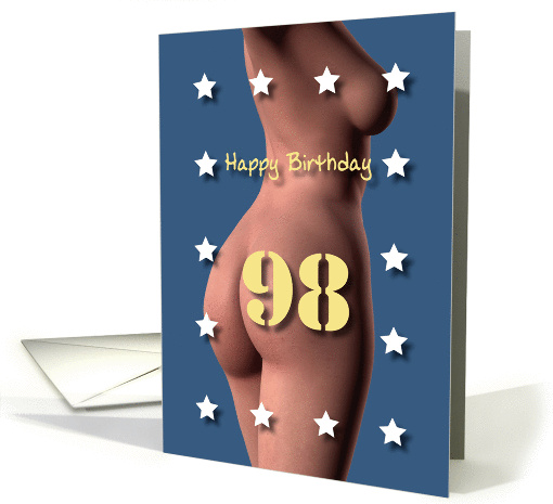 98th Sexy Girl Birthday Blue and White Stars card (1208012)