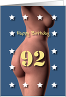 92nd Sexy Girl Birthday Blue and White Stars card