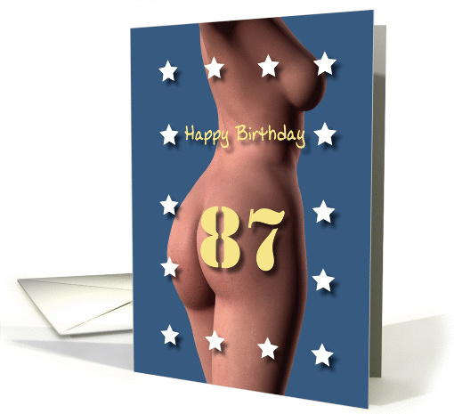 87th Sexy Girl Birthday Blue and White Stars card (1208030)