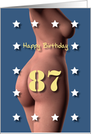 87th Sexy Girl Birthday Blue and White Stars card