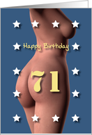 71st Sexy Girl Birthday Blue and White Stars card