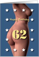 62nd Sexy Girl Birthday Blue and White Stars card